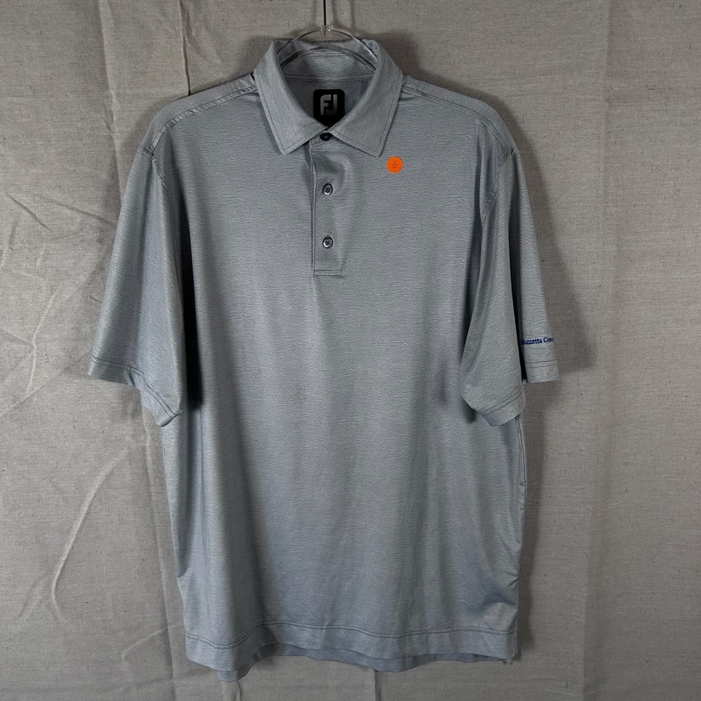 FootJoy Mens ProDry Performance Golf Polo Shirt Grey Stripe‎ Size Medium